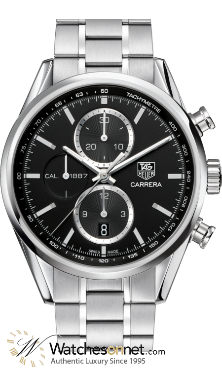 Tag Heuer Carrera  Chronograph Automatic Men's Watch, Stainless Steel, Black Dial, CAR2110.BA0720