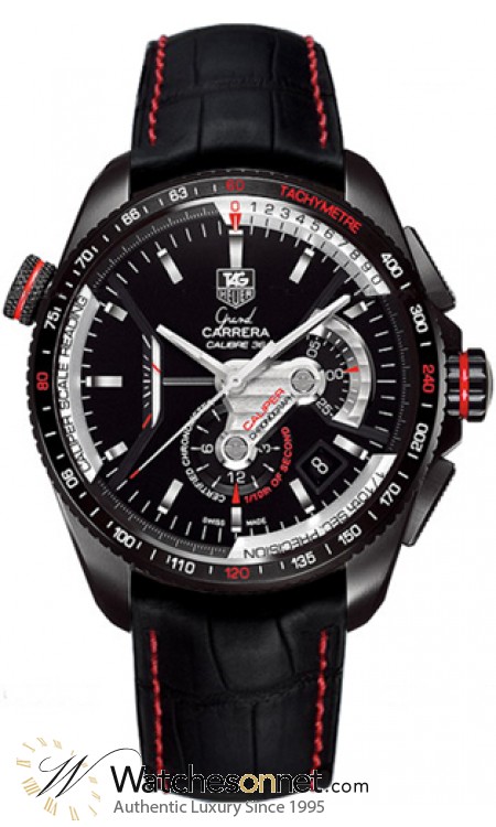 Tag Heuer Grand Carrera  Chronograph Automatic Men's Watch, PVD, Black Dial, CAV5185.FC6237