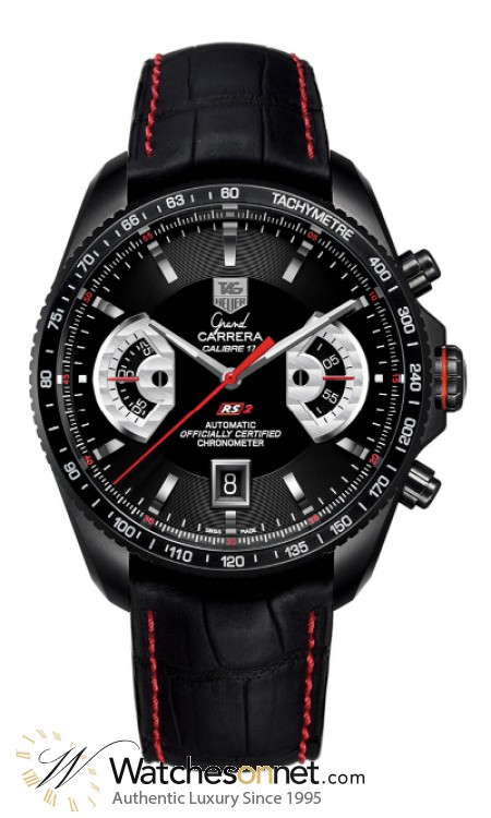 Tag Heuer Grand Carrera  Chronograph Automatic Men's Watch, PVD, Black Dial, CAV518K.FC6268