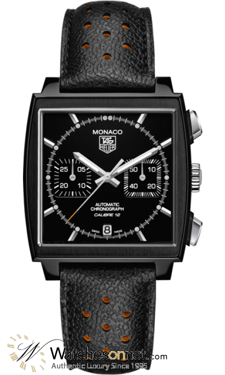 Tag Heuer Monaco  Chronograph Automatic Men's Watch, PVD, Black Dial, CAW211M.FC6324
