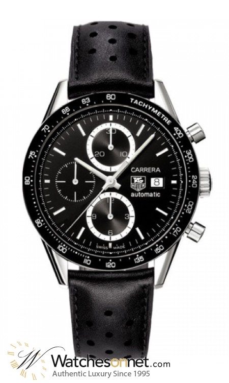 Tag Heuer Carrera  Chronograph Automatic Men's Watch, Stainless Steel, Black Dial, CV2010.FC6233