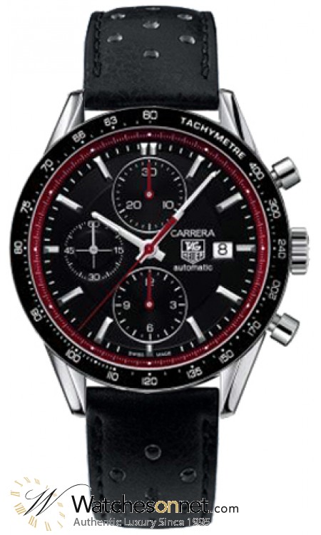 Tag Heuer Carrera  Chronograph Automatic Men's Watch, Stainless Steel, Black Dial, CV201Z.FC6233