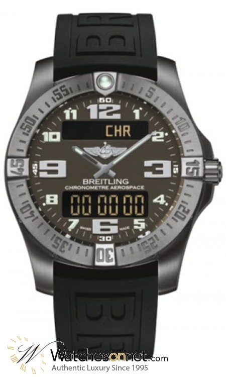 Breitling Aerospace Evo  Chronograph LCD Display Quartz Men's Watch, Titanium, Grey Dial, E7936310.F562.152S