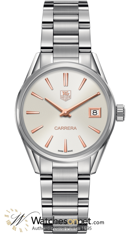 Tag Heuer Carrera  Quartz Women's Watch, Stainless Steel, Silver Dial, WAR1312.BA0778