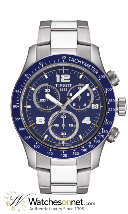 Tissot V8  Chronograph Quartz Men's Watch, Stainless Steel, Blue Dial, T039.417.11.047.00