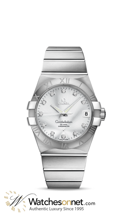 Omega Constellation  Automatic Men's Watch, Stainless Steel, Silver & Diamonds Dial, 123.10.38.21.52.001