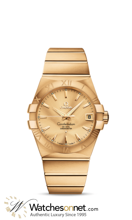 Omega Constellation  Automatic Men's Watch, 18K Yellow Gold, Champagne Dial, 123.50.38.21.08.001