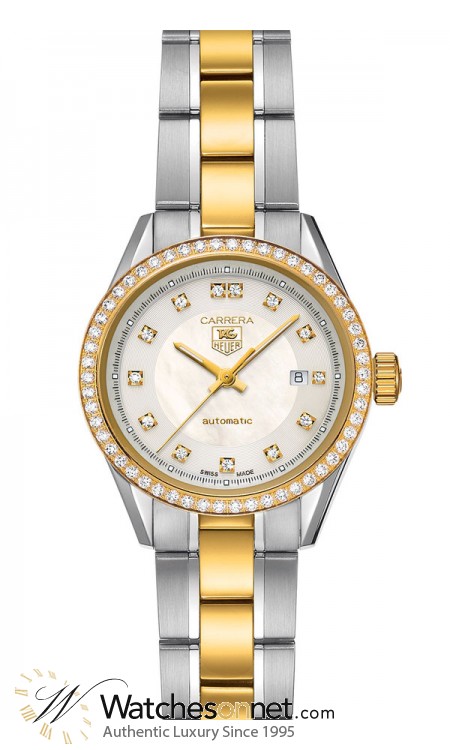 Tag Heuer Carrera  Automatic Women's Watch, 18K Yellow Gold, Mother Of Pearl Dial, WV2451.BD0797