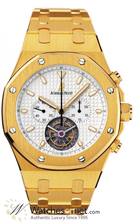 Audemars Piguet Royal Oak  Tourbillon Men's Watch, 18K Yellow Gold, White Dial, 25977BA.OO.1205BA.02
