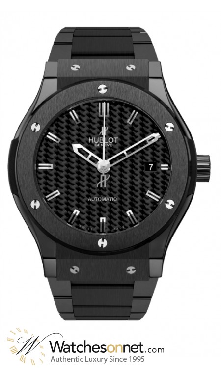 Hublot Classic Fusion 45mm  Automatic Certified Men's Watch, Ceramic, Black Dial, 511.CM.1770.CM