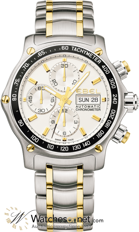 Ebel 1911 Discovery  Chronograph Automatic Men's Watch, 18K Yellow Gold, Silver Dial, 1215798