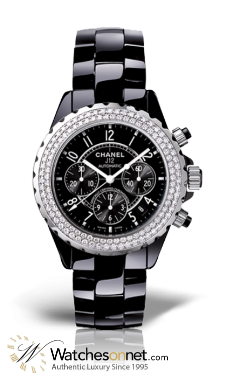 Chanel J12 Jewelry  Chronograph Automatic Women's Watch, Ceramic, Black Dial, H1009