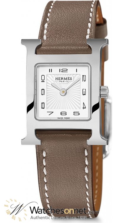 Hermes H Hour  Quartz Women's Watch, Stainless Steel, White Dial, 036709WW00