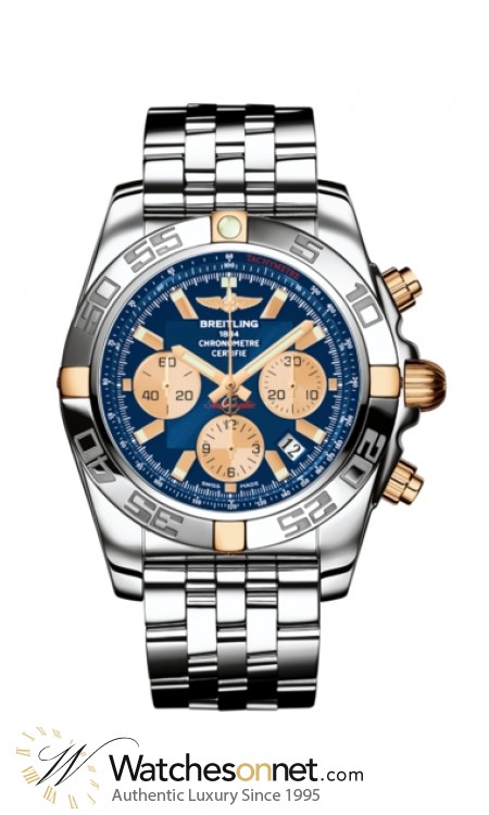 Breitling Chronomat 44  Chronograph Automatic Men's Watch, 18K Rose Gold, Blue Dial, IB011012.C790.375A