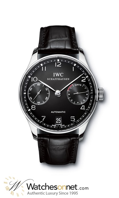 IWC Portuguese  Chronograph Automatic Men's Watch, Stainless Steel, Black Dial, IW500109