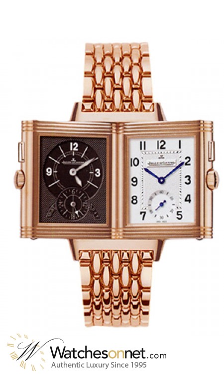 Jaeger Lecoultre Reverso Duo  Mechanical Men's Watch, 18K Rose Gold, Black Dial, 2712110