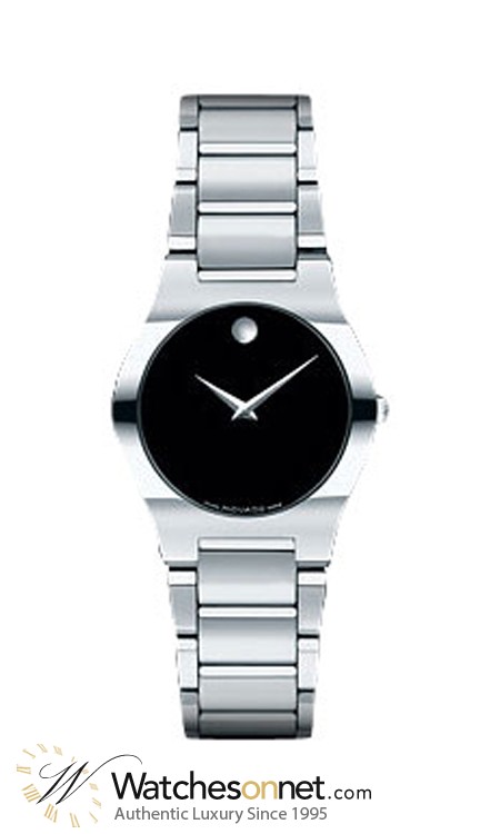 Movado Fiero  Quartz Women's Watch, Stainless Steel, Black Dial, 605620