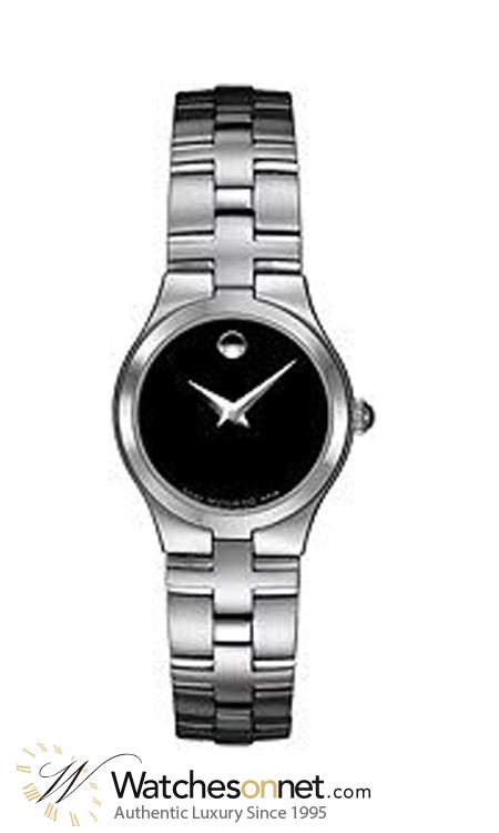Movado Juro  Quartz Women's Watch, Stainless Steel, Black Dial, 605024