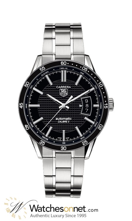 Tag Heuer Carrera  Automatic Men's Watch, Stainless Steel, Black Dial, WV211M.BA0787