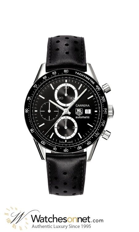 Tag Heuer Carrera  Chronograph Automatic Men's Watch, Stainless Steel, Black Dial, CV2010.FC6205