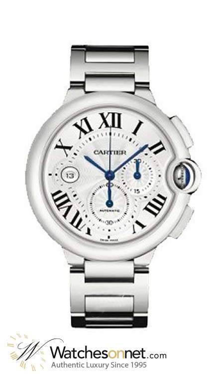 Cartier Ballon Bleu  Chronograph Automatic Men's Watch, 18K White Gold, Silver Dial, W6920031