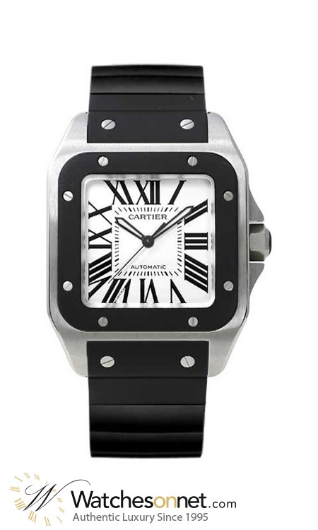 Cartier Santos 100  Automatic Men's Watch, Stainless Steel, Silver Dial, W20121U2