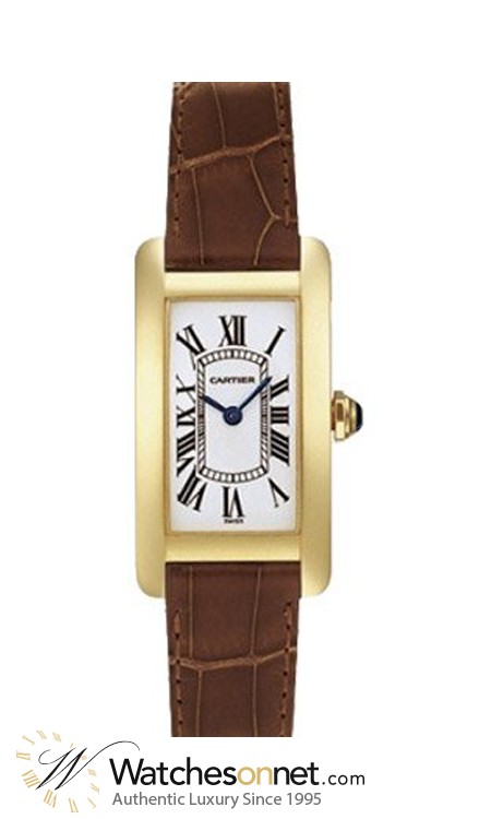 Cartier Tank Americaine  Quartz Women's Watch, 18K Yellow Gold, Silver Dial, W2601556