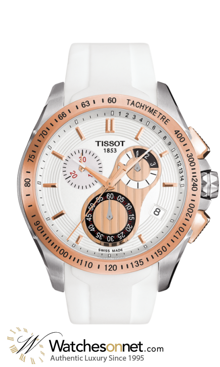 Tissot Veloci-T  Chronograph Quartz Men's Watch, Stainless Steel, White Dial, T024.417.27.011.00