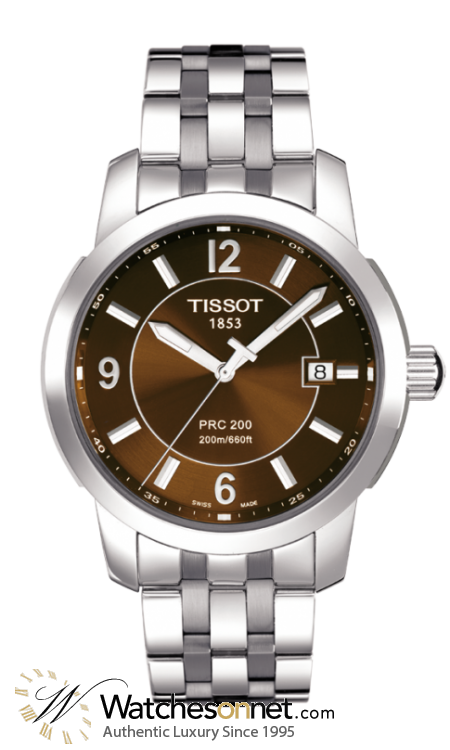 Tissot PRC200  Quartz Men's Watch, Stainless Steel, Brown Dial, T014.410.11.297.00