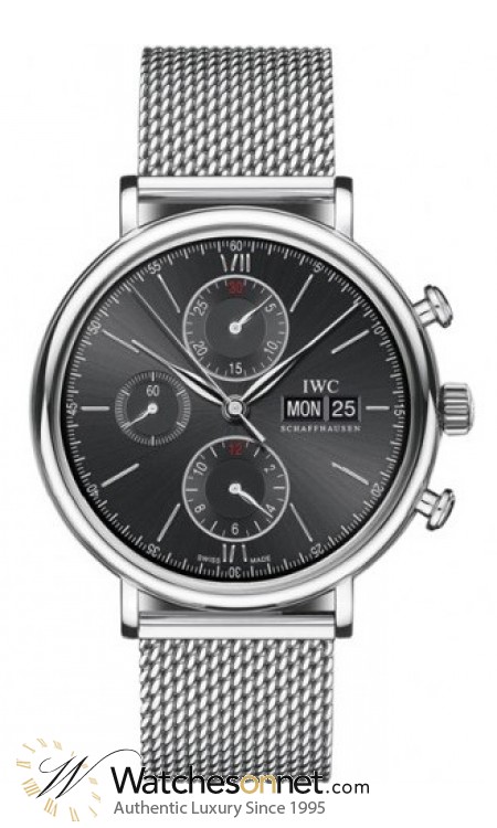IWC Portofino  Chronograph Automatic Men's Watch, Stainless Steel, Black Dial, IW391012