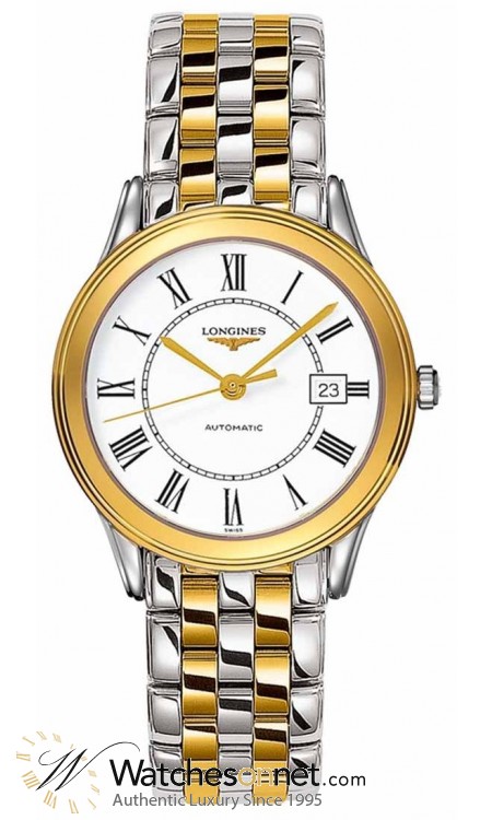Longines Flagship  Automatic Men's Watch, Steel & 18K Gold Plated, White Dial, L4.774.3.21.7