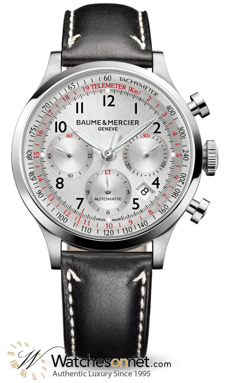 Baume & Mercier Capeland  Chronograph Automatic Men's Watch, Stainless Steel, Silver Dial, MOA10005