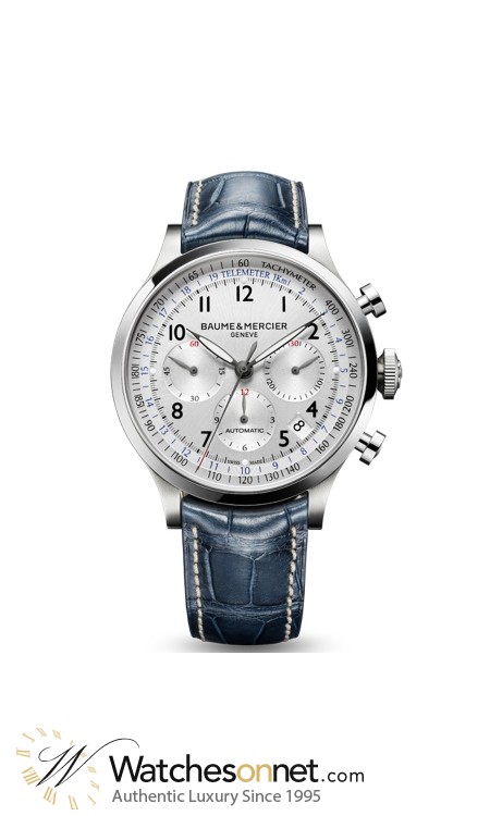 Baume & Mercier Capeland  Chronograph Automatic Men's Watch, Stainless Steel, Silver Dial, MOA10063