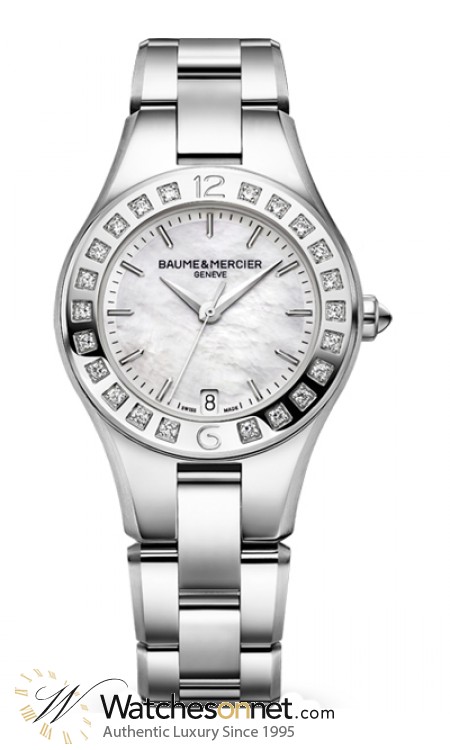 Baume & Mercier Linea  Quartz Women's Watch, Stainless Steel, White Mother Of Pearl Dial, MOA10072