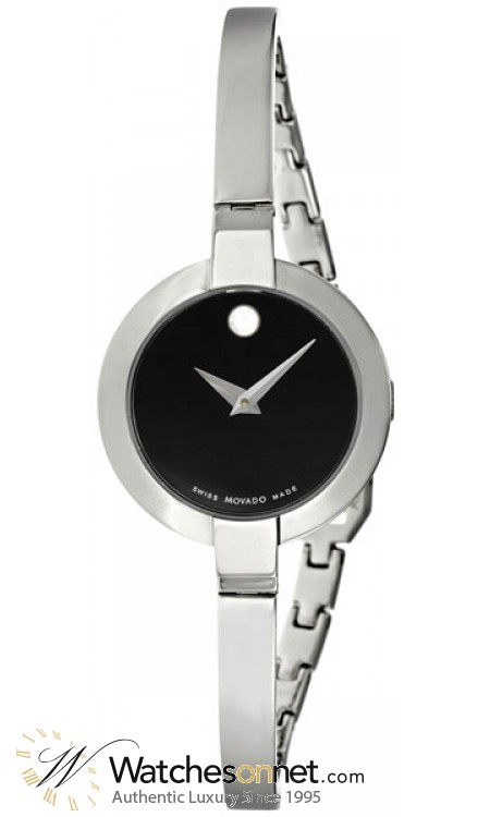 Movado Bela  Quartz Women's Watch, Stainless Steel, Black Dial, 605853
