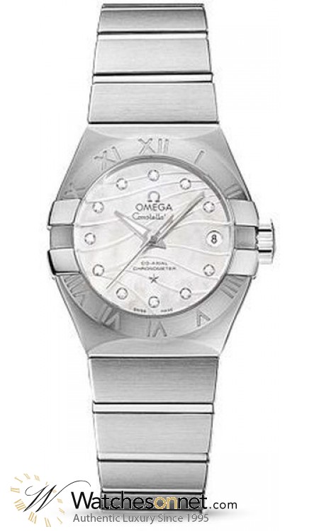 Omega Constellation  Automatic Women's Watch, Stainless Steel, Mother Of Pearl & Diamonds Dial, 123.10.27.20.55.002