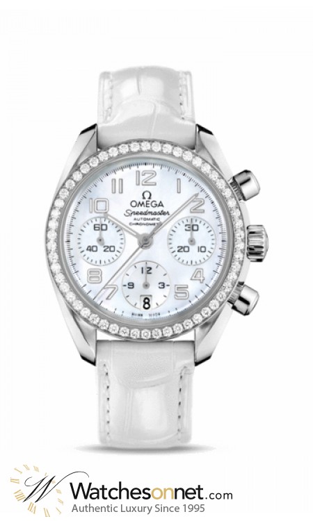 Omega Speedmaster  Chronograph Automatic Women's Watch, Stainless Steel, White Mother Of Pearl Dial, 324.18.38.40.05.001
