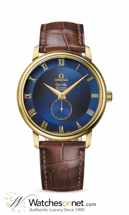Omega De Ville  Automatic Men's Watch, 18K Yellow Gold, Blue Dial, 4613.80.02