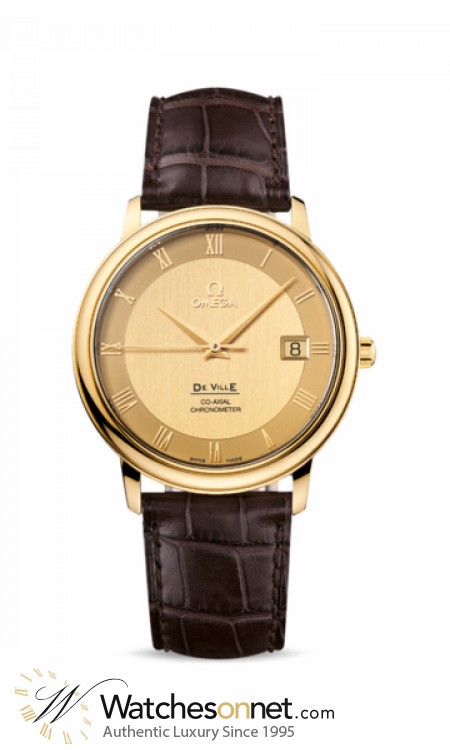 Omega De Ville  Automatic Men's Watch, 18K Yellow Gold, Yellow Dial, 4617.11.02