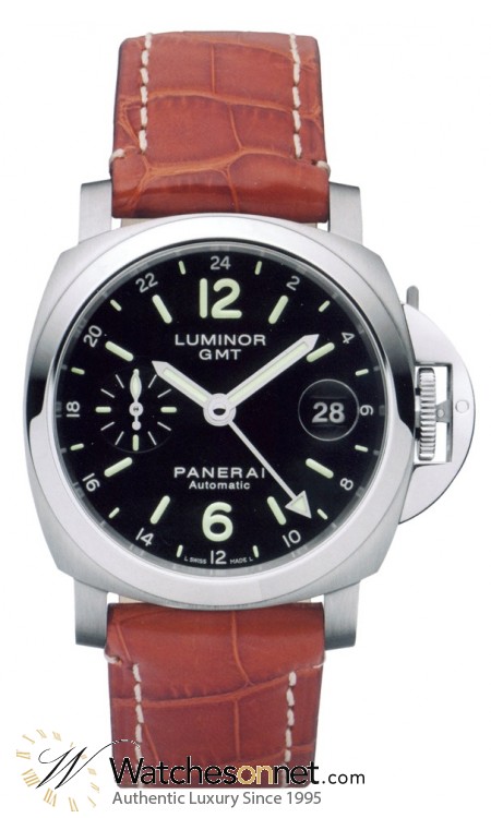 Panerai Luminor  Automatic GMT Men's Watch, Stainless Steel, Black Dial, PAM00244
