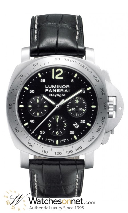 Panerai Luminor  Chronograph Automatic Men's Watch, Stainless Steel, Black Dial, PAM00250