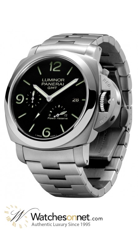 Panerai Luminor 1950  Automatic With Power Reserve Men's Watch, Stainless Steel, Black Dial, PAM00347