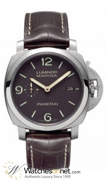 Panerai Luminor Marina 1950  Automatic Certified Men's Watch, Titanium, Brown Dial, PAM00351
