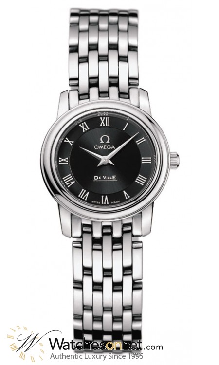 Omega De Ville  Quartz Small Women's Watch, Stainless Steel, Black Dial, 4570.52.00