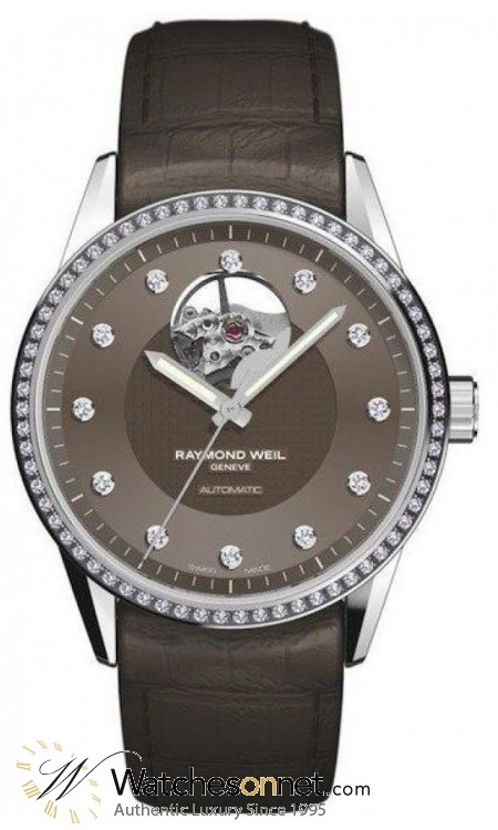 Raymond Weil Freelancer  Automatic Women's Watch, Stainless Steel, Grey & Diamonds Dial, 2750-SLS-60081