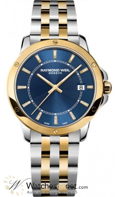 Raymond Weil Tango  Quartz Men's Watch, Steel & Yellow Gold Plated, Blue Dial, 5591-STP-50001