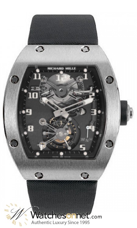 Richard Mille RM 002  Mechanical Unisex Watch, 18K White Gold, Black Dial, RM002-V2-WG