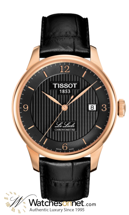 Tissot Le Locle  Automatic Men's Watch, Gold Plated, Black Dial, T006.408.36.057.00