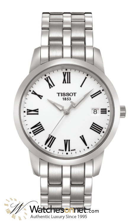 Tissot Classic  Quartz Men's Watch, Stainless Steel, White Dial, T033.410.11.013.01