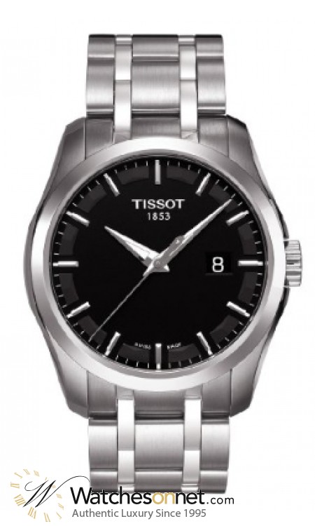 Tissot Couturier  Quartz Men's Watch, Stainless Steel, Black Dial, T035.410.11.051.00